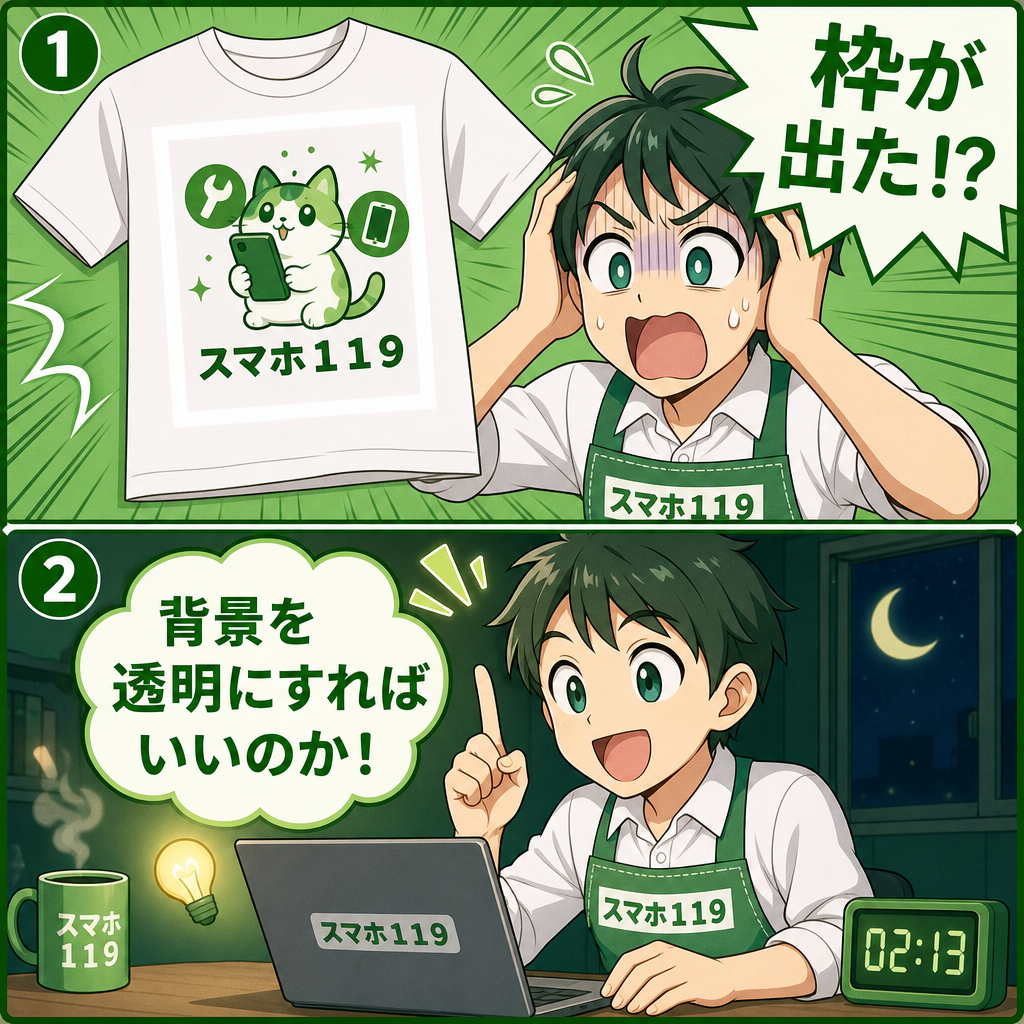 Tシャツづくりの失敗を乗り越える漫画