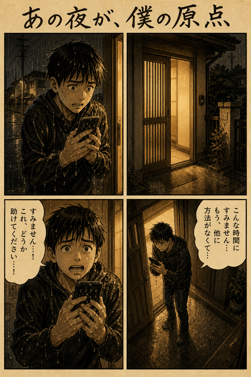 夜中に水没したスマホを抱えて訪ねてきた若者の回想
