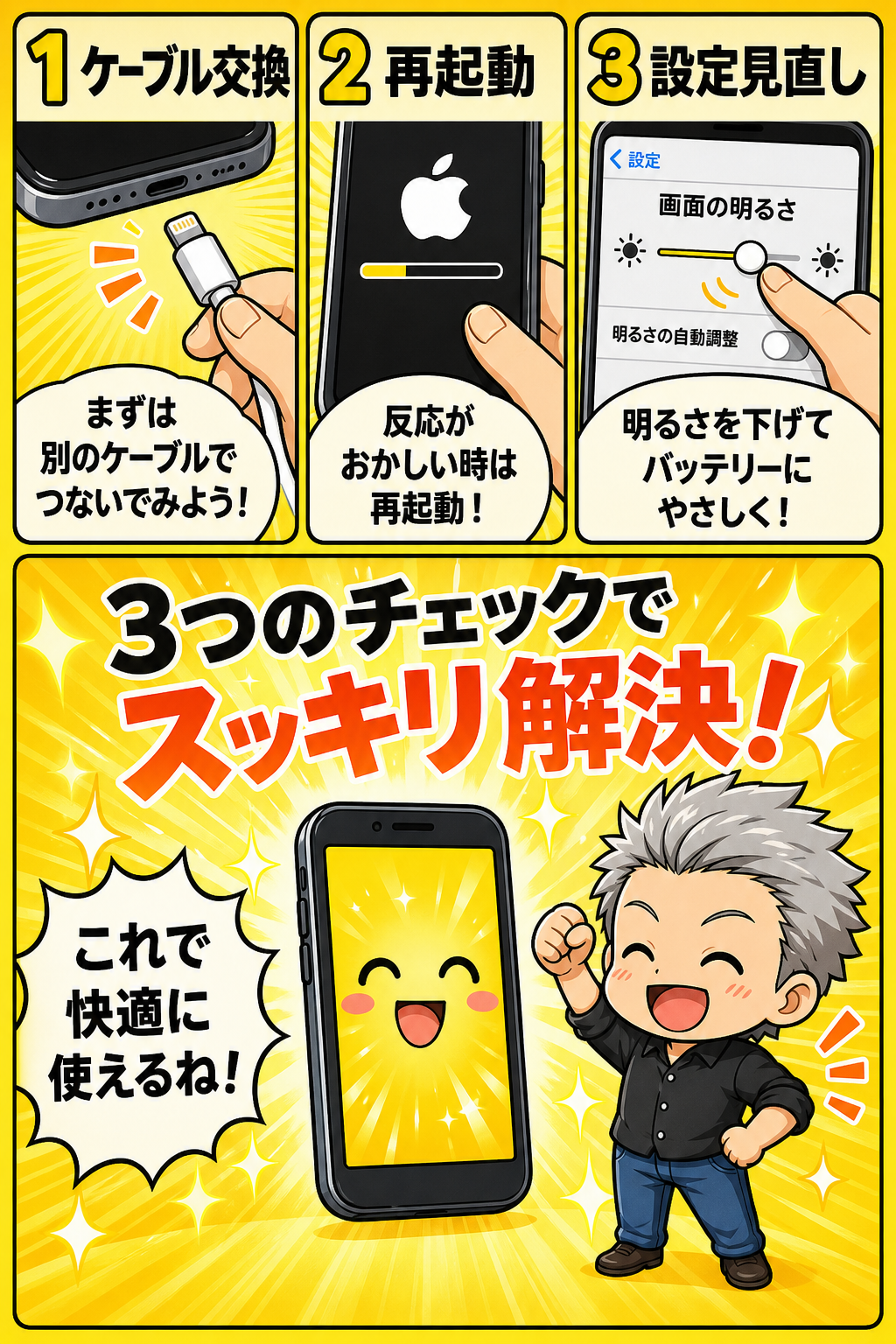 ケーブルを変えて再起動し設定を見直す