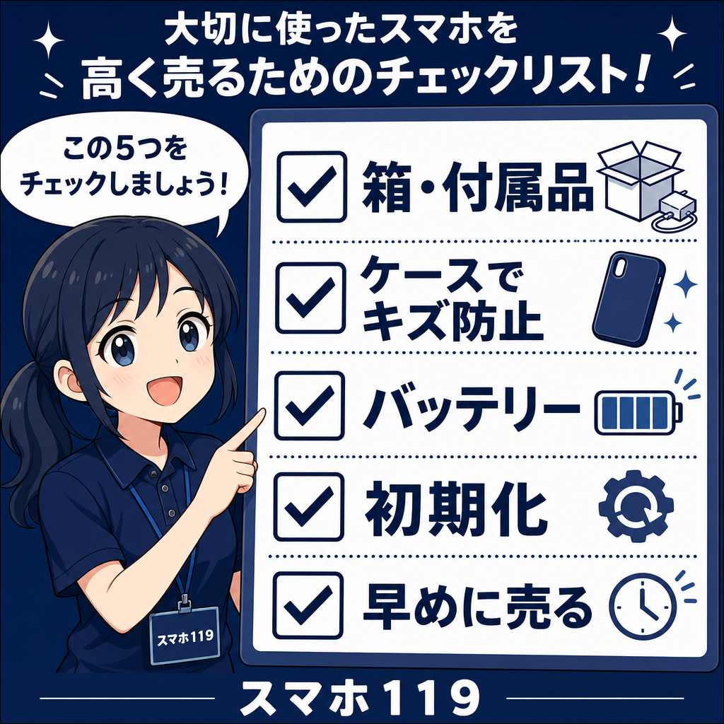 iPhoneを高く売る5つのコツのチェックリスト(沖縄のスマホ119)